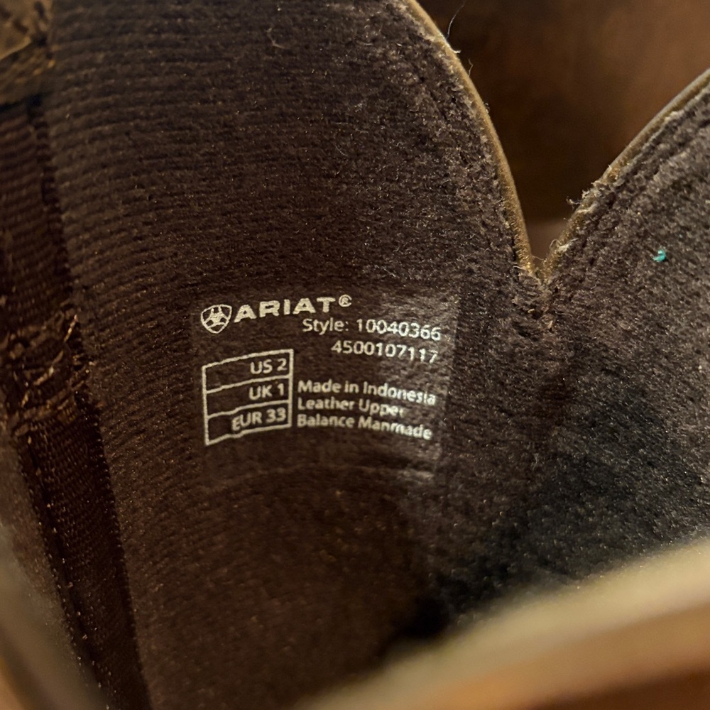 Ariat boys Brown Western Boots / worn once for a few hours - Picture 8 of 11
